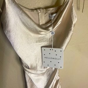 Hello Molly Silk Party/Occasion Dress in Champagne - size S